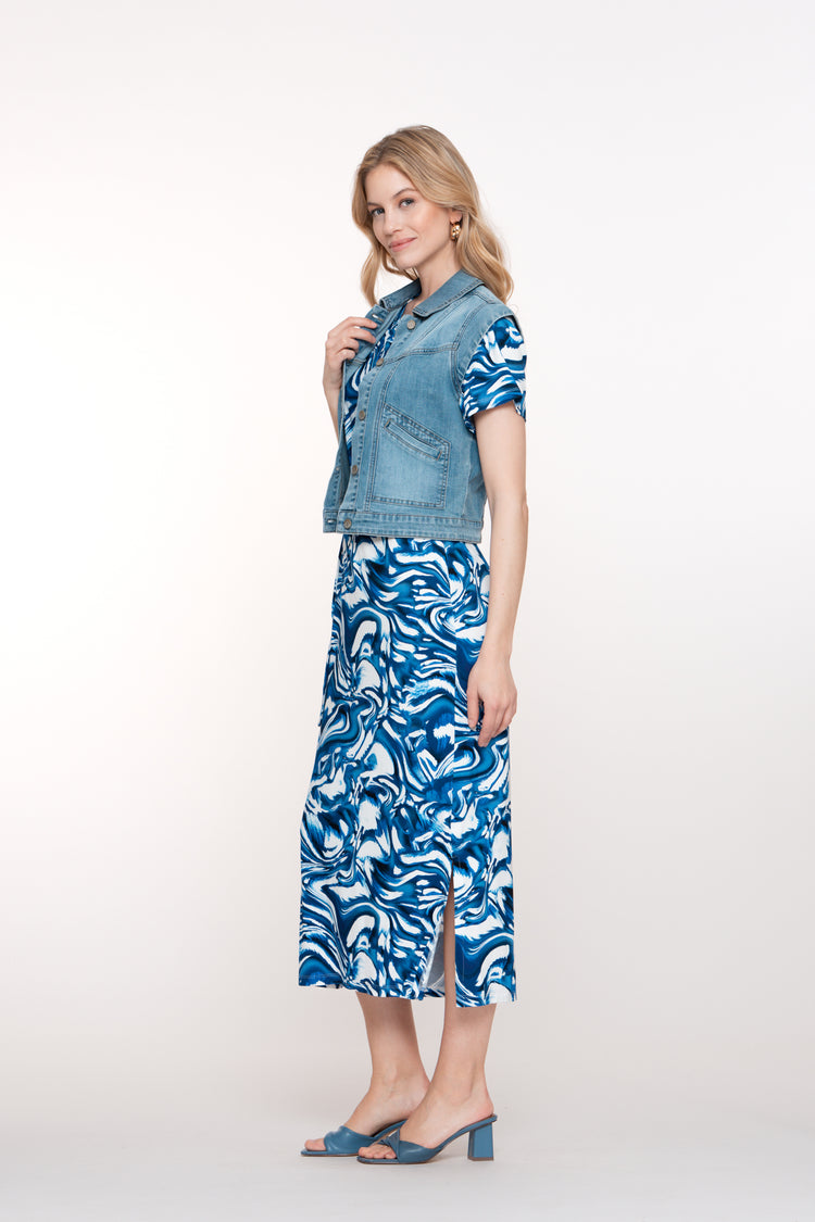 maxi-dress met V-hals en print