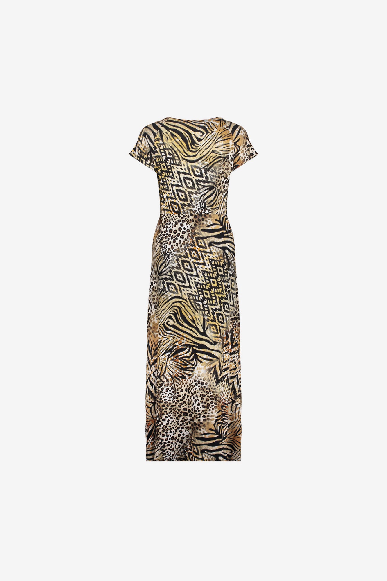 maxi-dress met V-hals en print