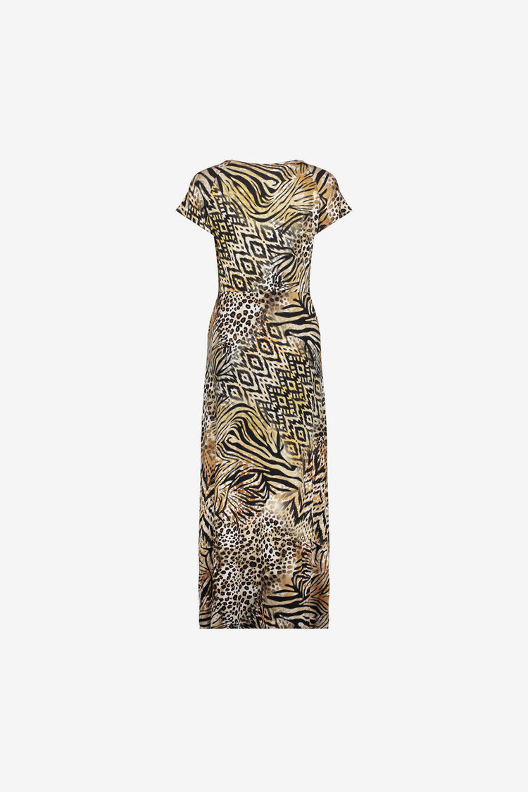 maxi-dress met V-hals en print
