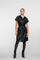 Geisha dames midi leather look jurk met ceintuur