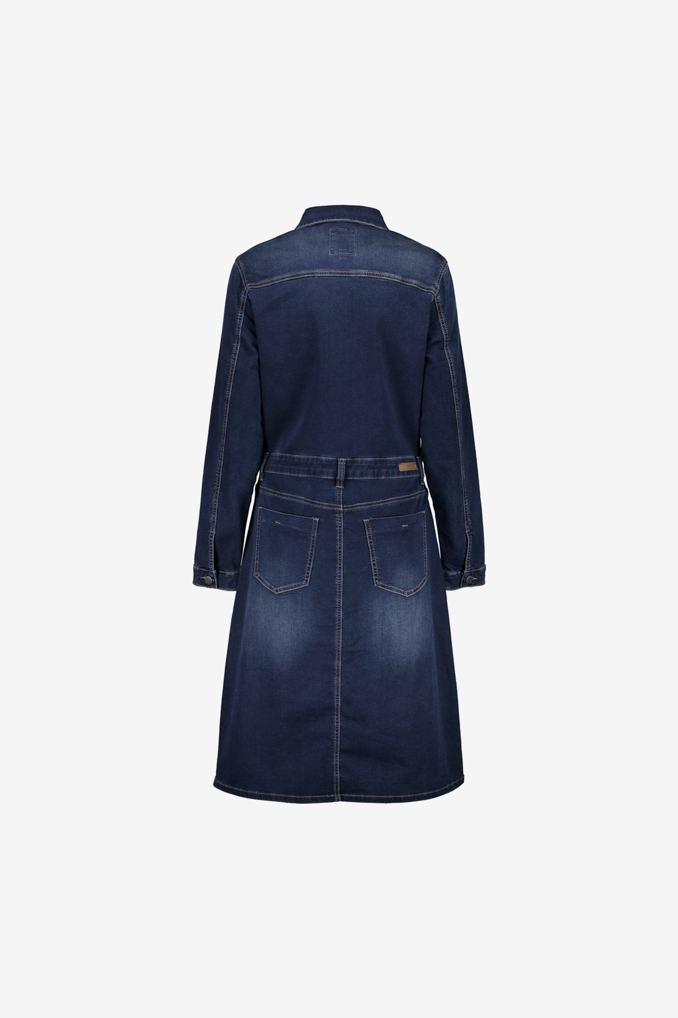 Geisha dames denim midi jurk met knoopsluiting