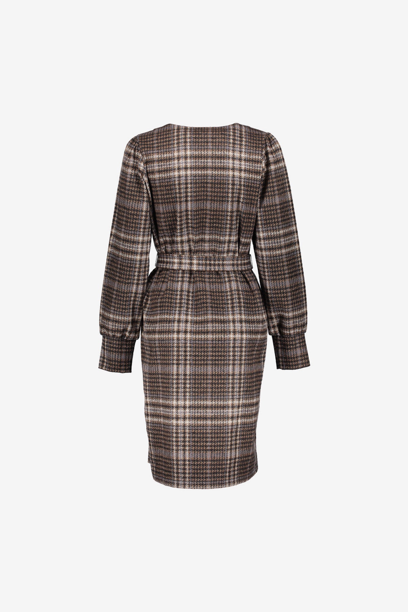 Geisha dames jurk met V-hals en checkered dessin