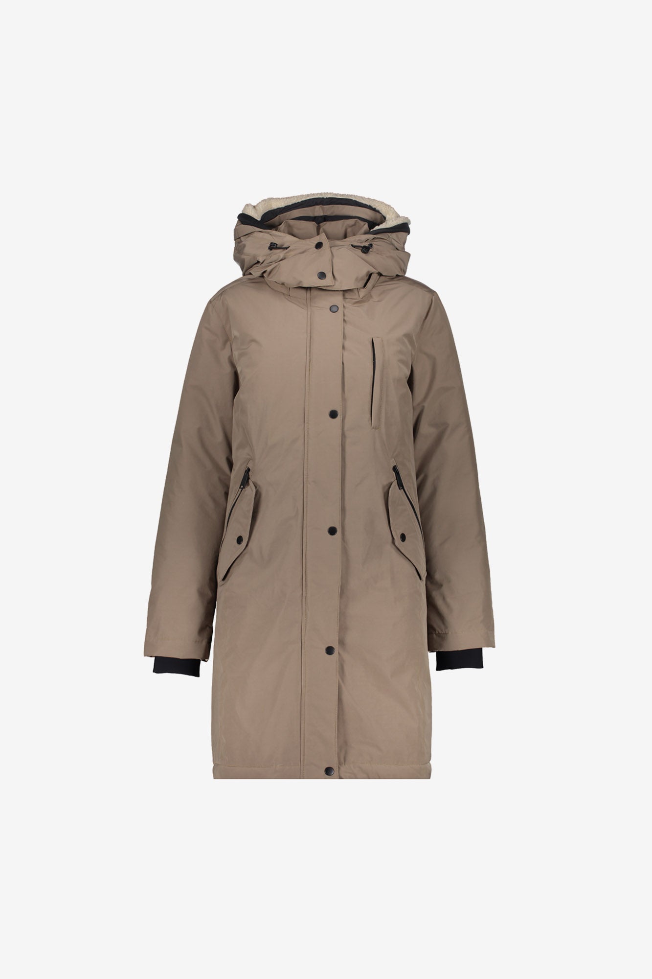 Geisha dames gewatteerde jas met teddy hood