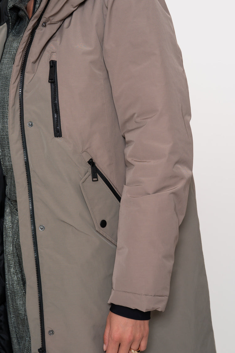 Geisha dames gewatteerde jas met teddy hood