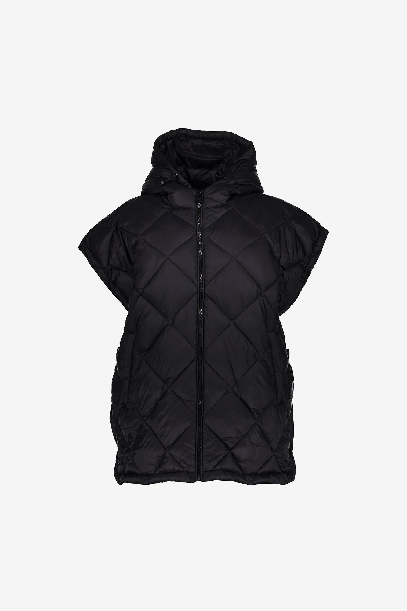 Geisha dames gewatteerde bodywarmer met capuchon