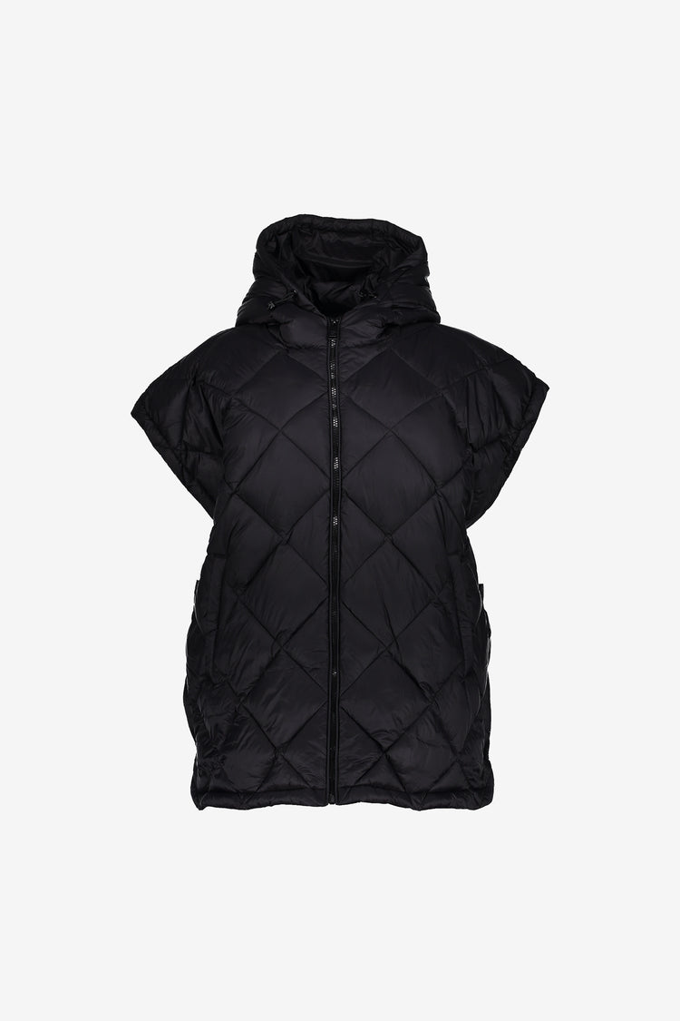 Geisha dames gewatteerde bodywarmer met capuchon