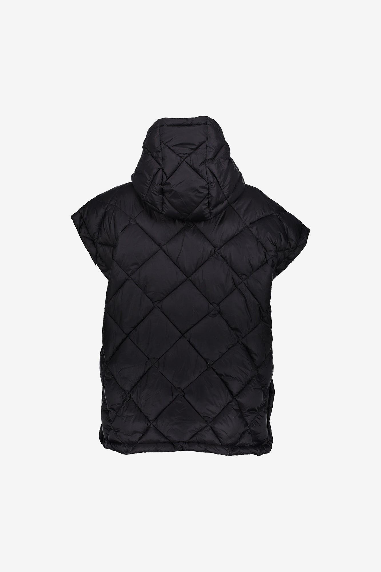 Geisha dames gewatteerde bodywarmer met capuchon