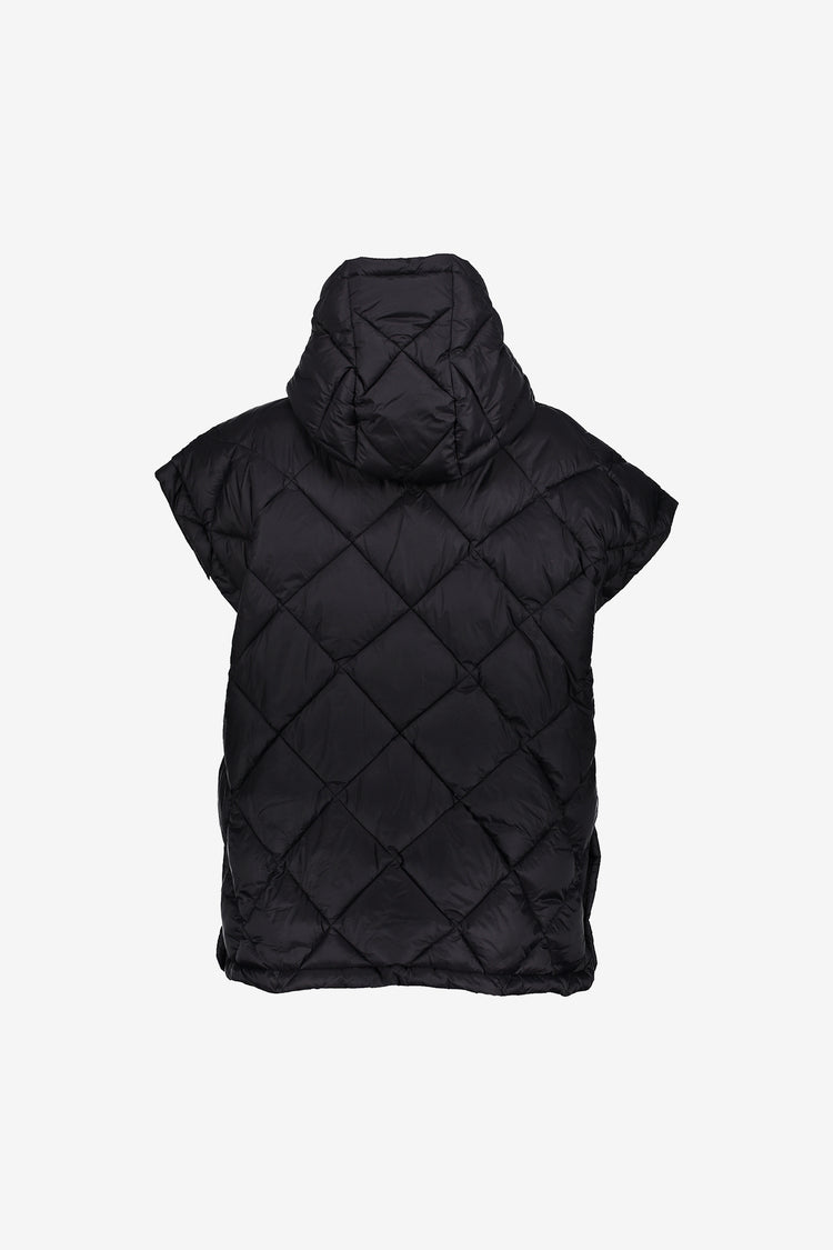 Geisha dames gewatteerde bodywarmer met capuchon