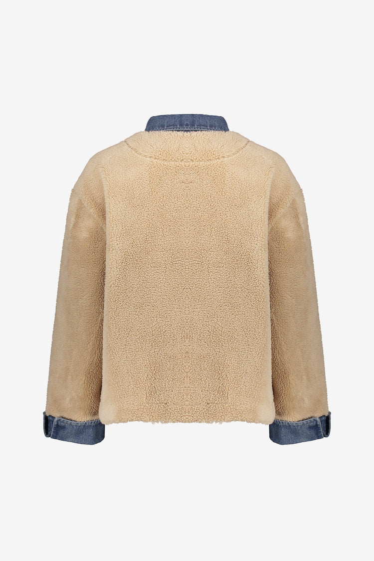 Geisha dames jacket met denim en teddy