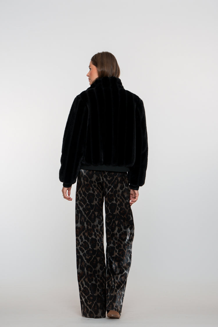 Geisha dames short faux fur jas