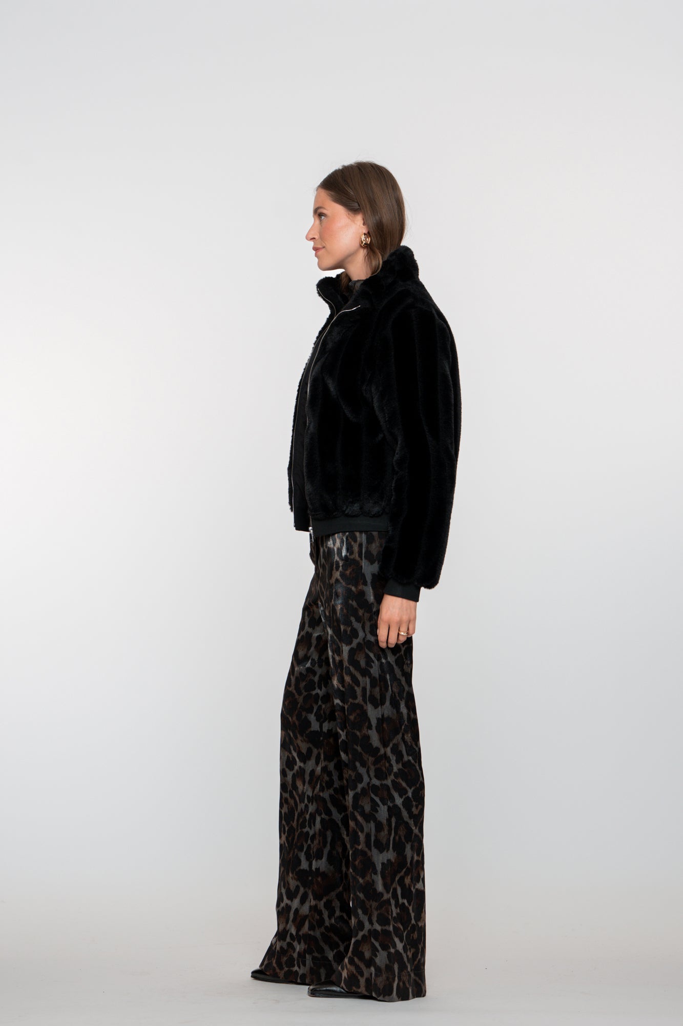 Geisha dames short faux fur jas