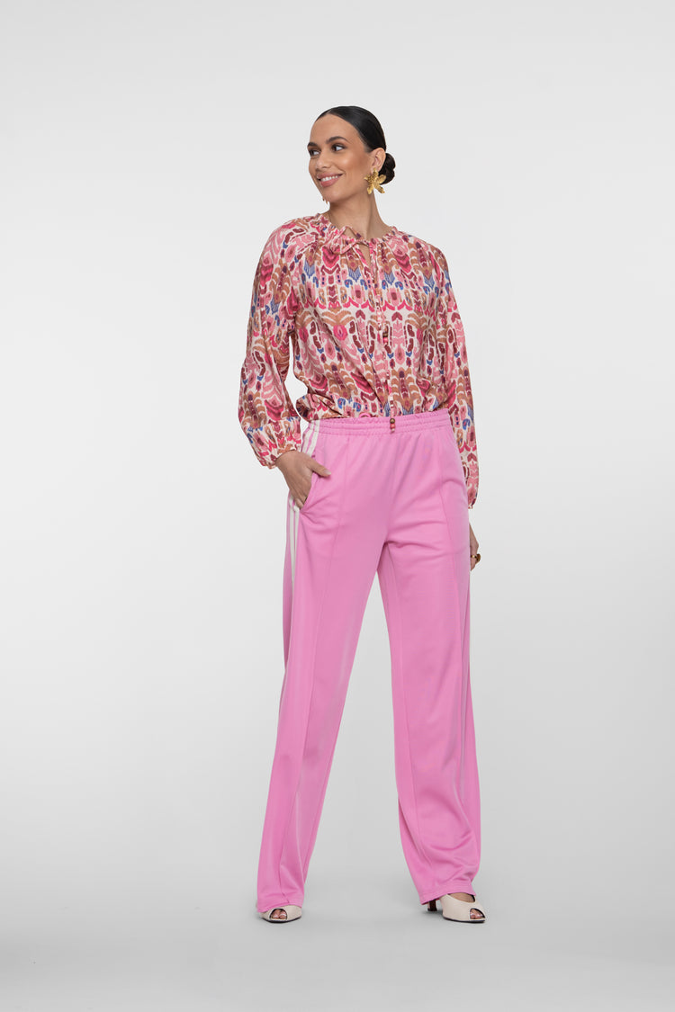 Geisha wijde trackpants met bies
