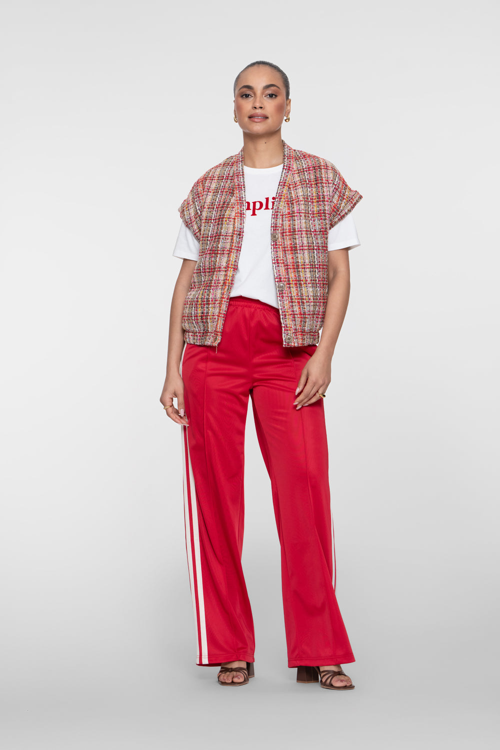 Geisha wijde trackpants met bies