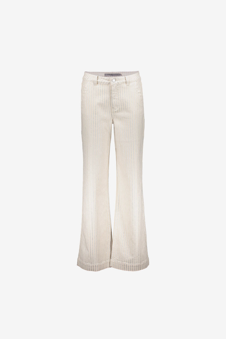 Geisha jeans met metallic streepdessin