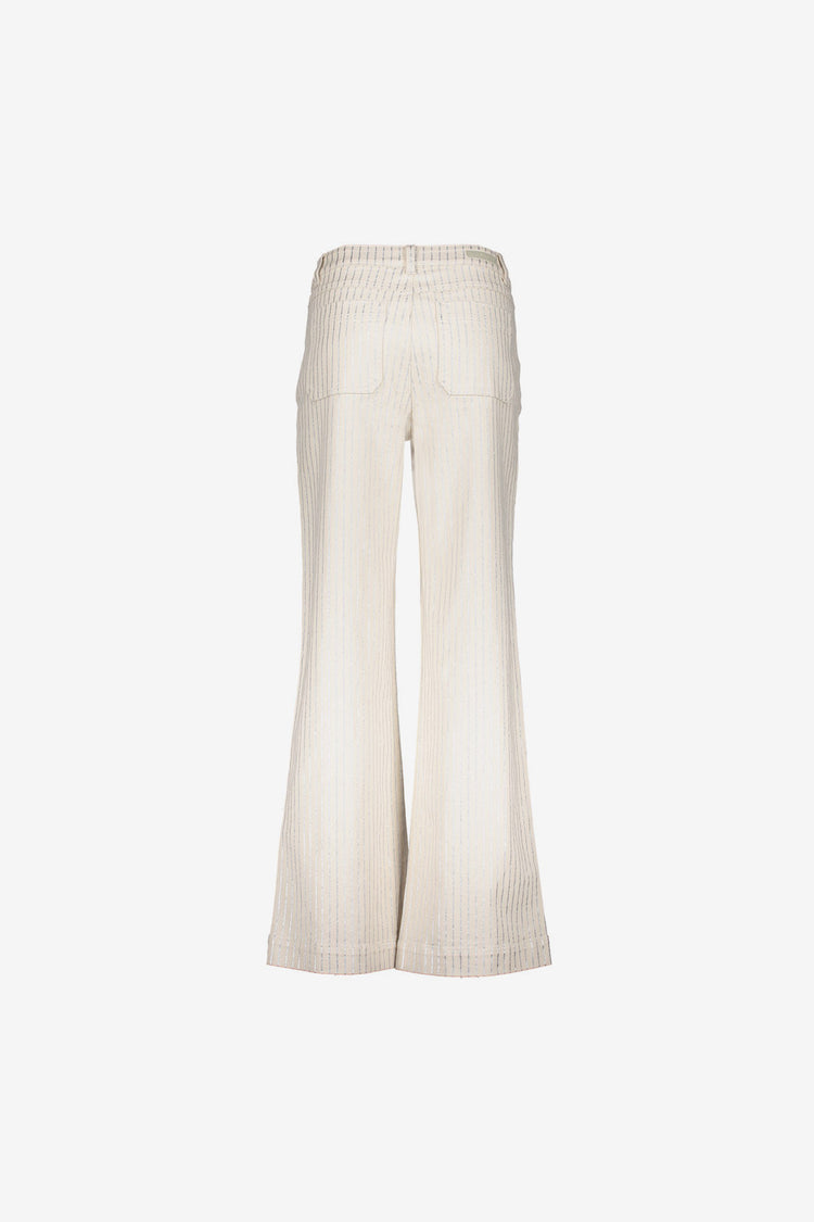 Geisha jeans met metallic streepdessin