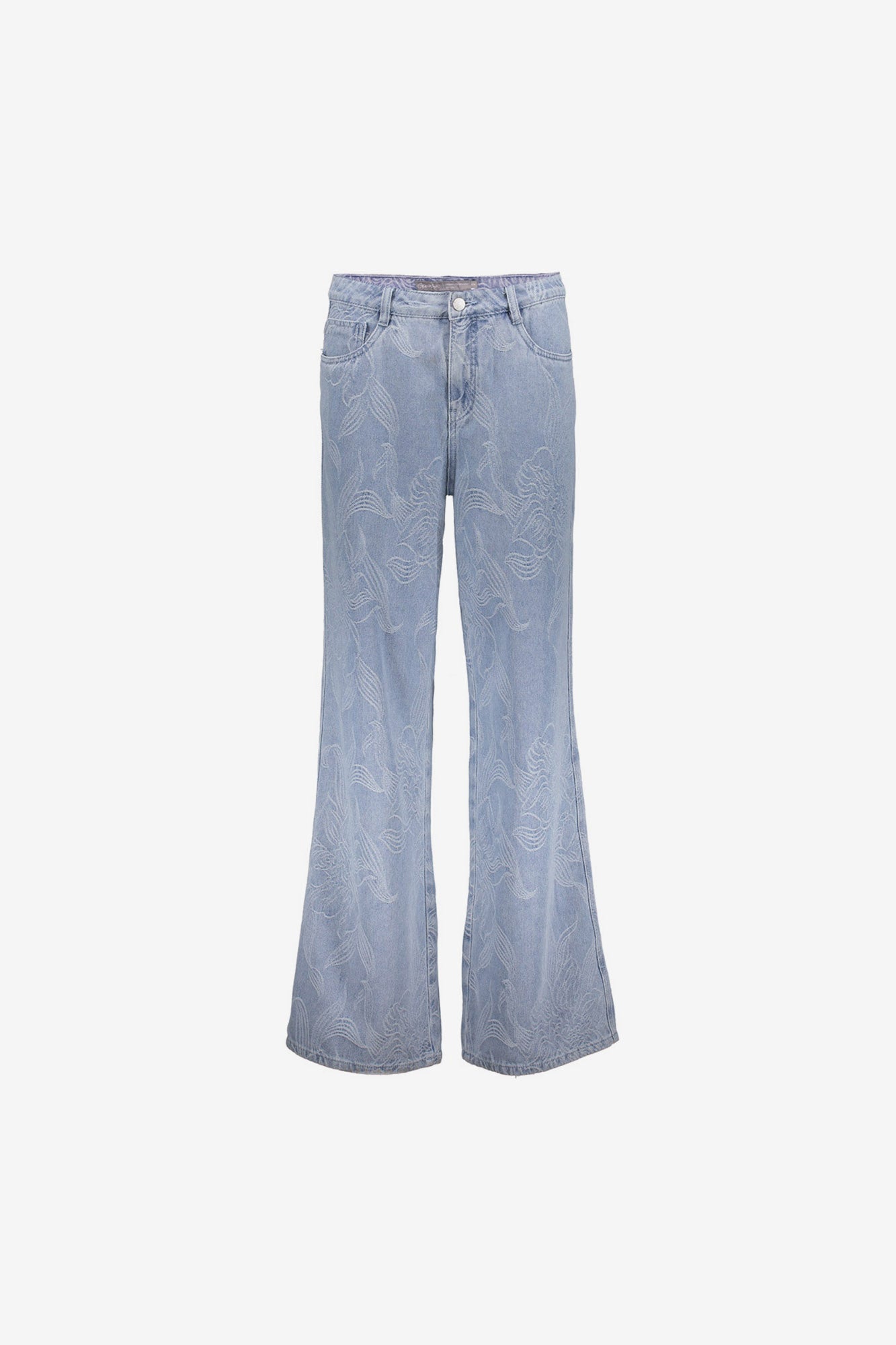 Geisha jeans met jacquard en bloemdessin