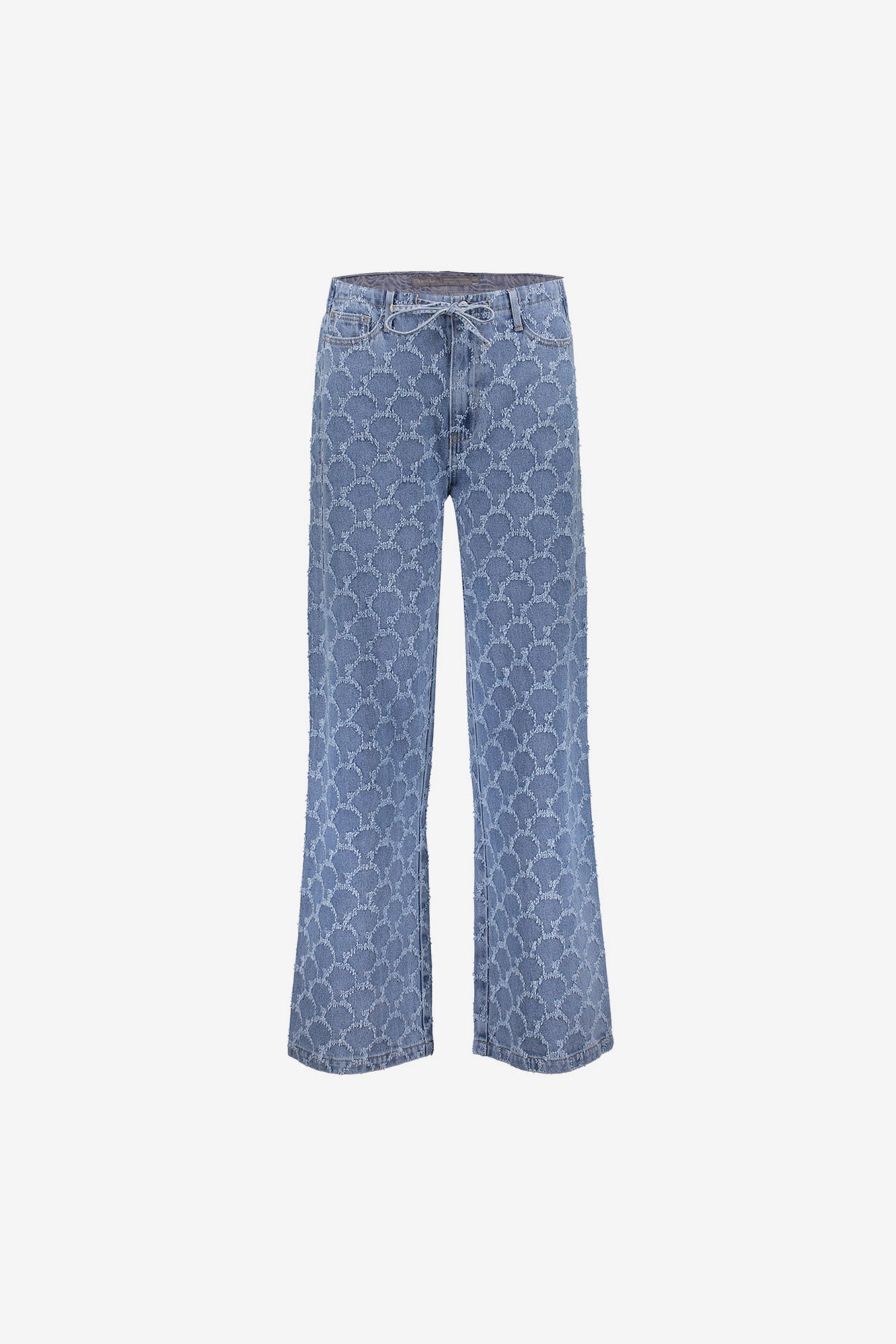 Geisha wide leg jeans met jacquardstructuur