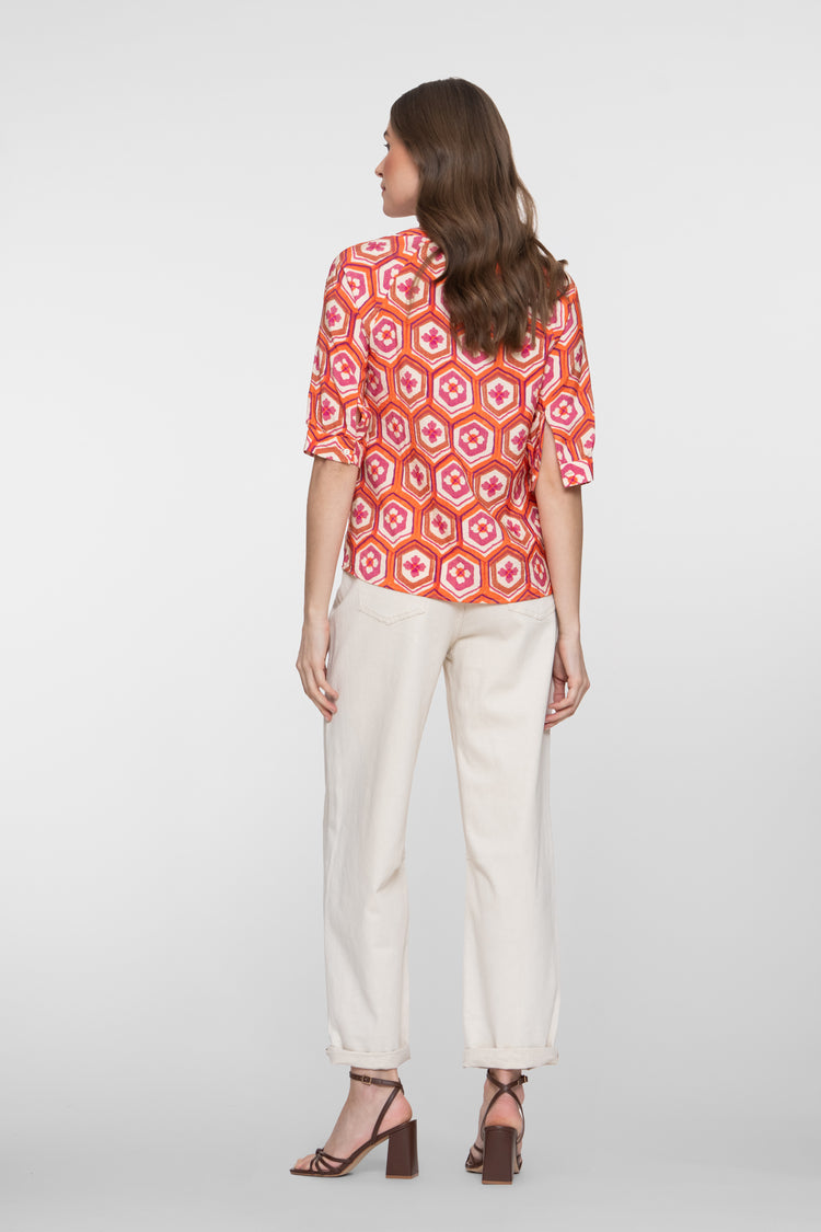 Geisha jeans met relaxed fit en omslag