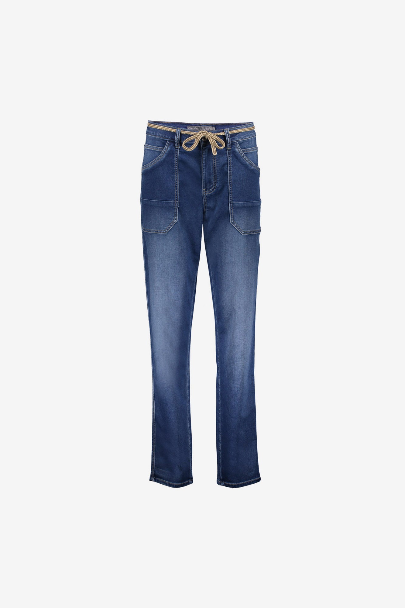 Geisha tapered jeans met patchzakken