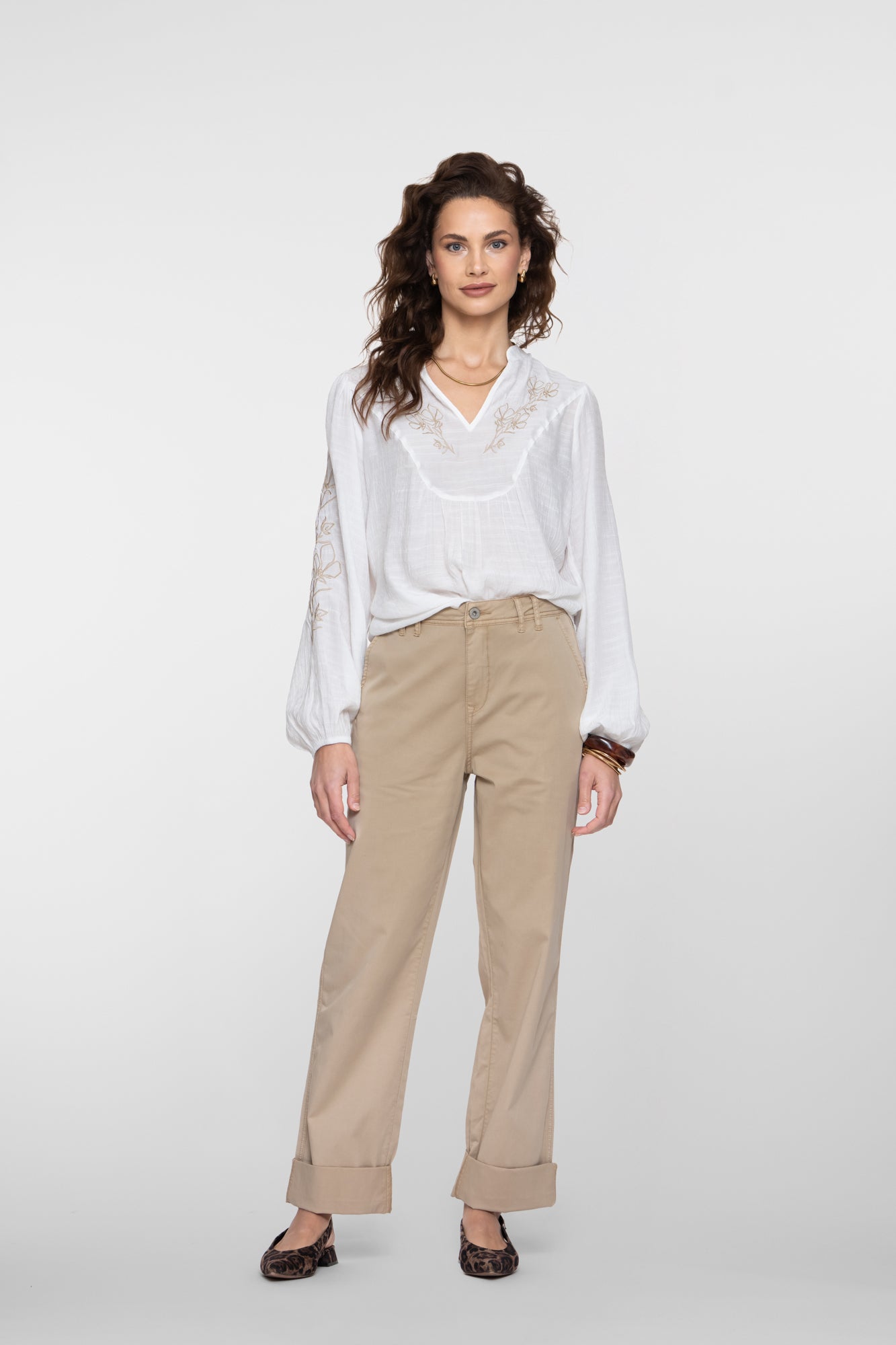 Geisha pantalon met omslag