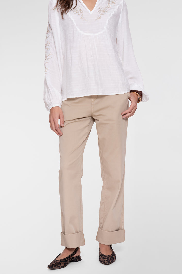 Geisha pantalon met omslag