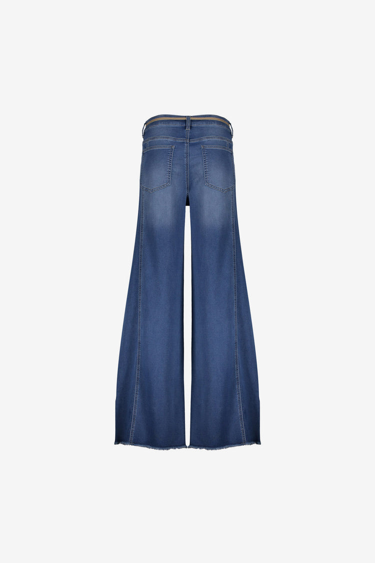 Geisha jeans met high rise en wijde broekspijpen
