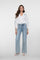 Geisha high rise jeans met wide leg en gekleurde rhinestones