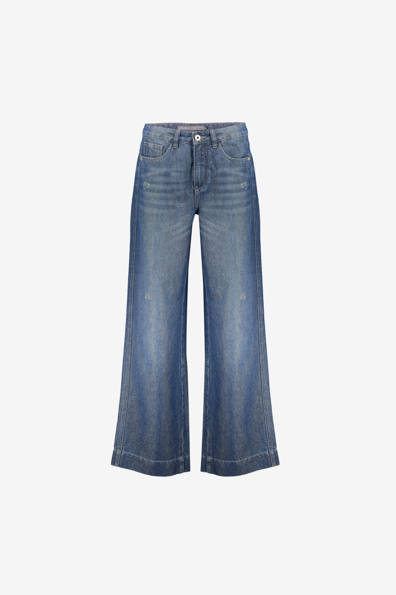 Geisha wide leg jeans met gouden garen
