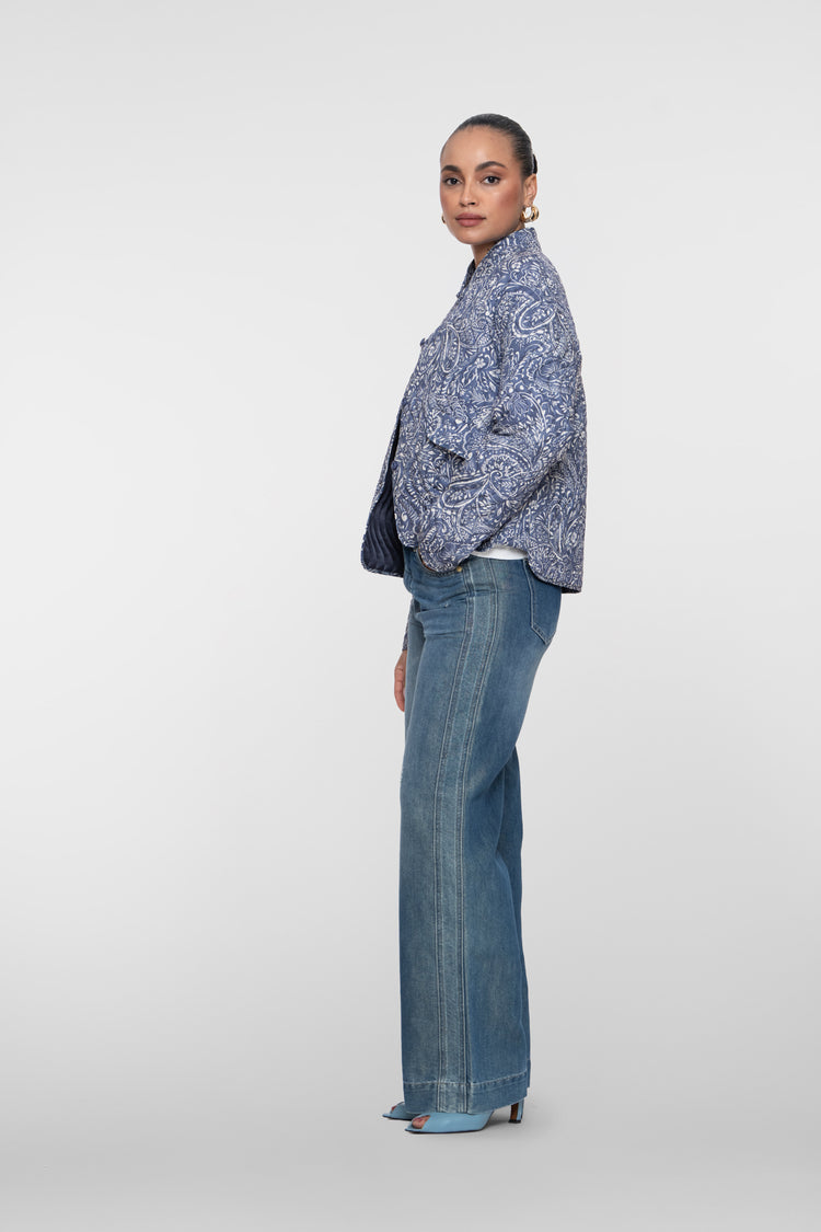 Geisha wide leg jeans met gouden yarn