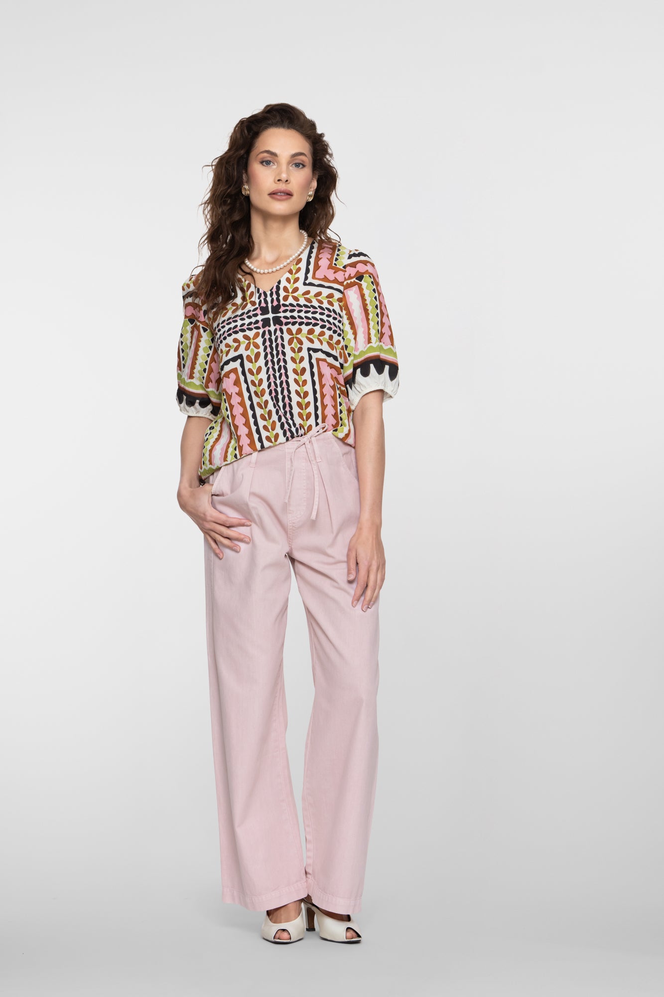 Geisha broek met hoge taille en plooien