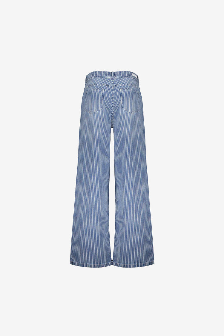 Geisha jeans met sportieve streep en lurex