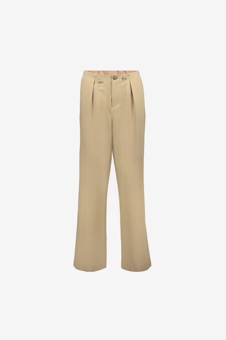 Geisha zandkleurige pantalon met drawstring
