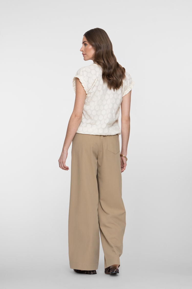 Geisha zandkleurige pantalon met drawstring
