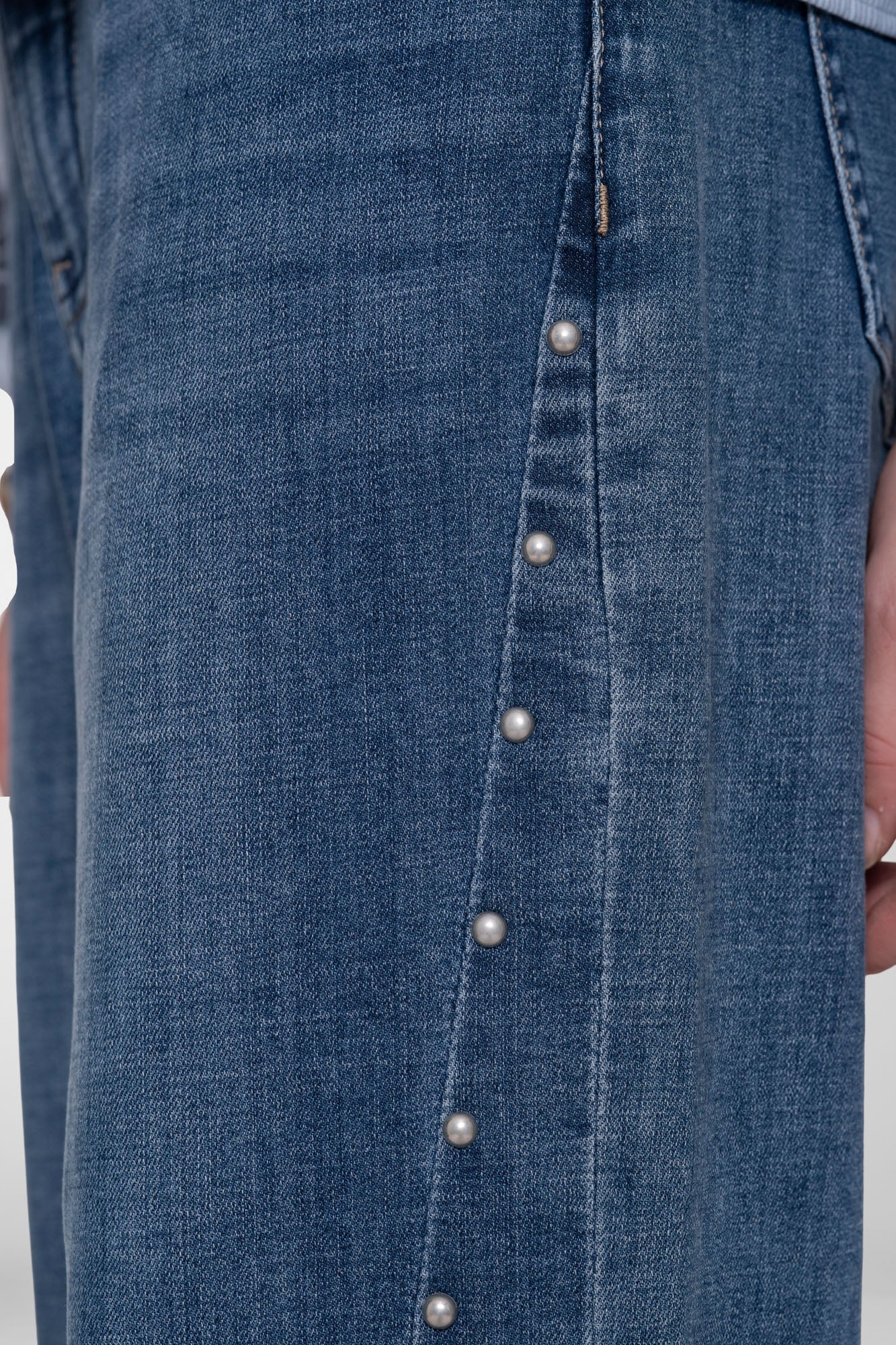 Geisha straight fit met parelpatroon