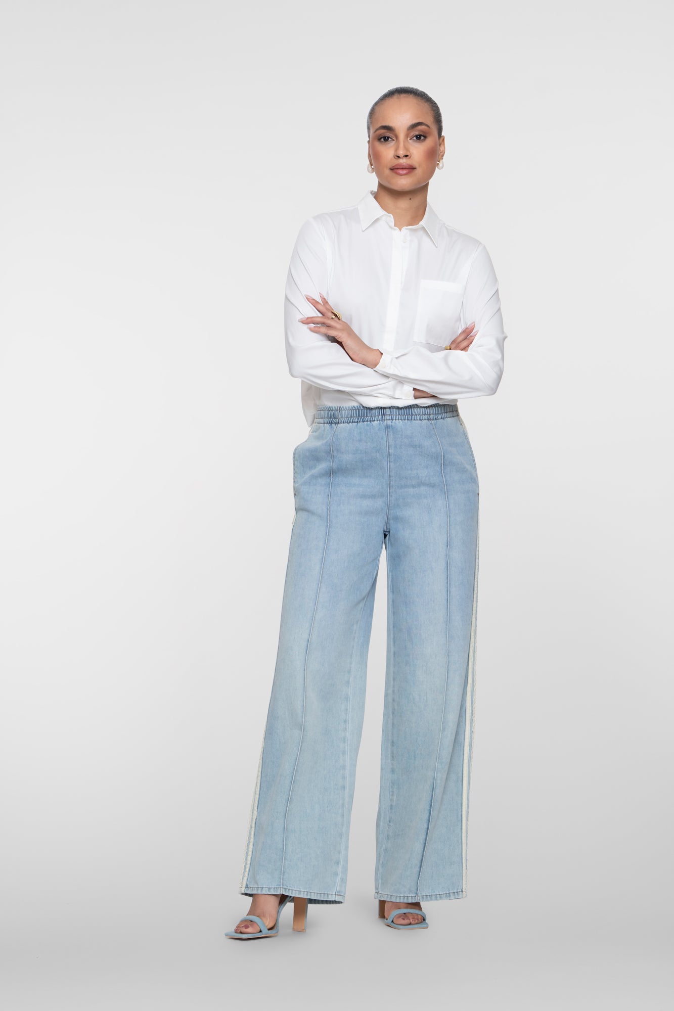 Geisha relaxed jeans met sportieve zijstrepen