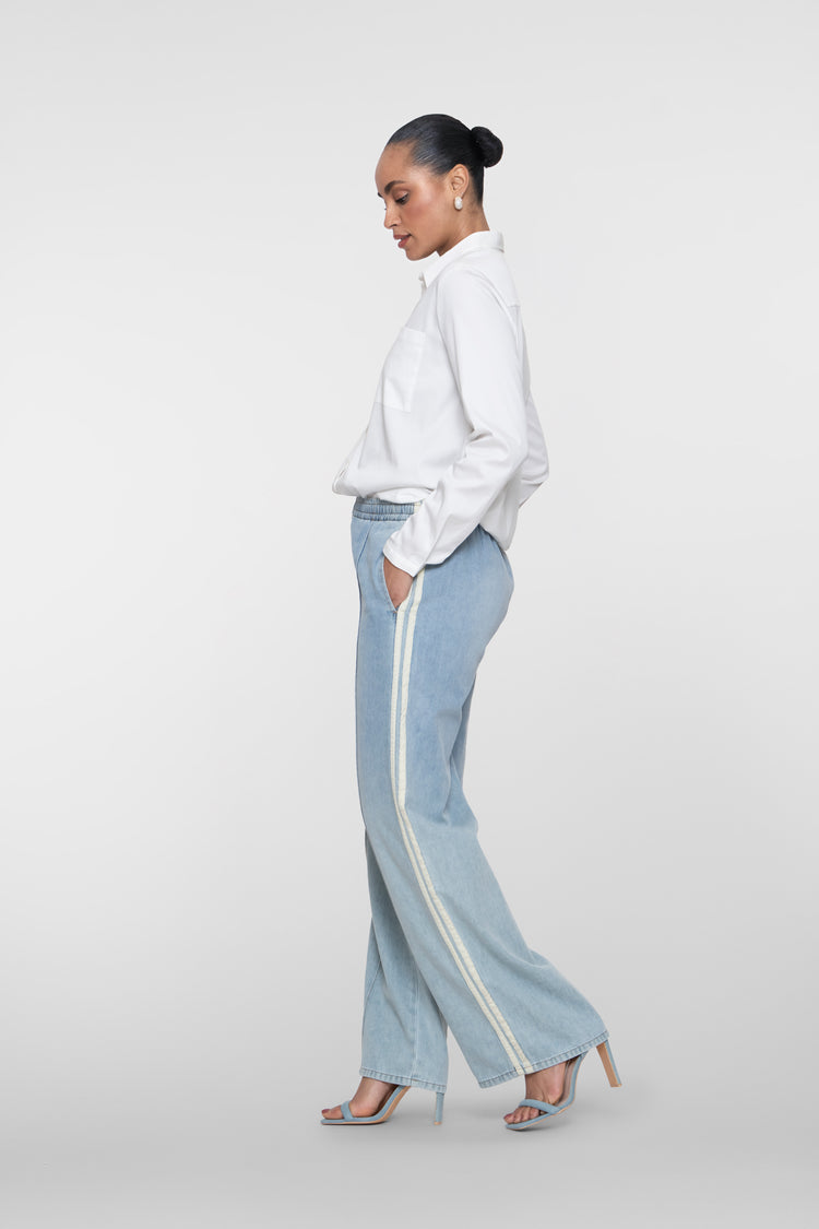 Geisha relaxed jeans met sportieve zijstrepen