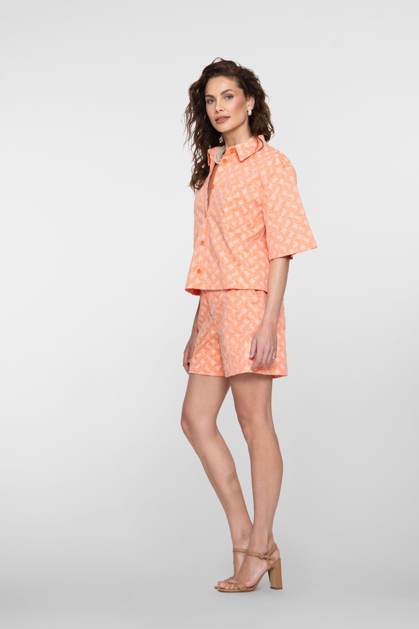 Geisha kleurrijke short met borduur