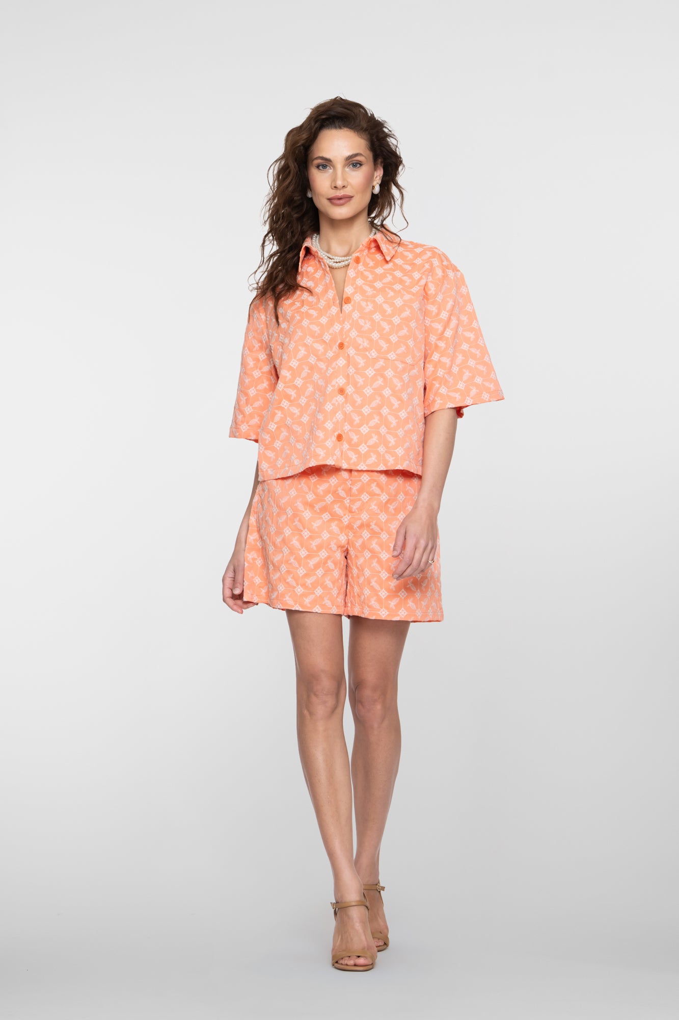 Geisha kleurrijke short met borduur