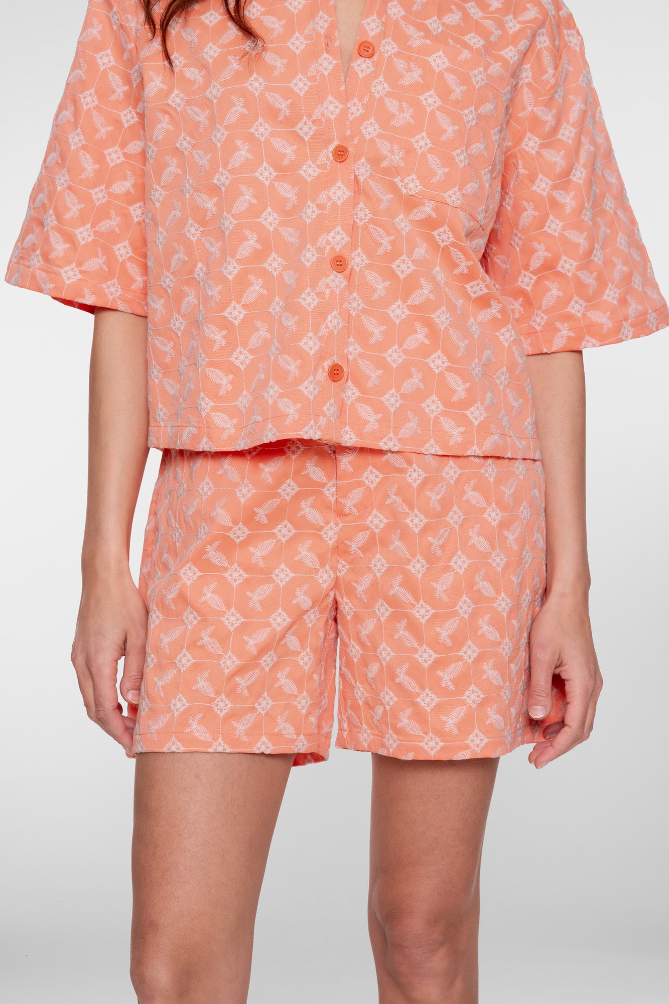 Geisha kleurrijke short met borduur