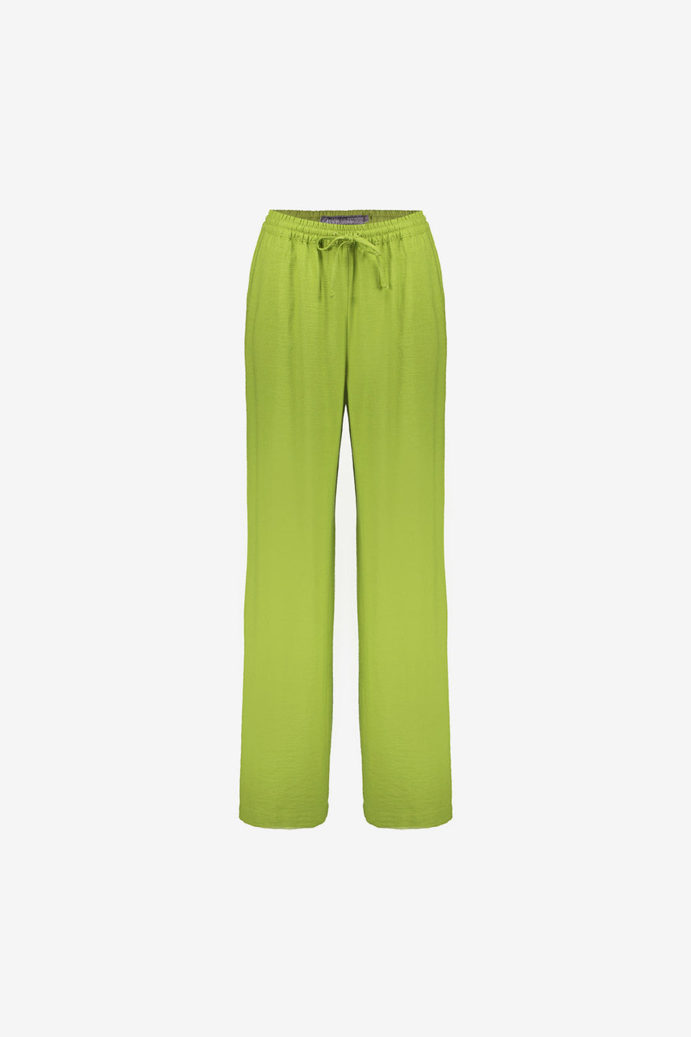 Geisha lime pantalon met elastische tailleband