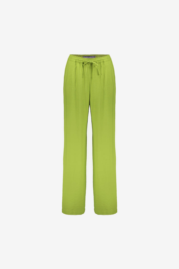 Geisha lime pantalon met elastische tailleband