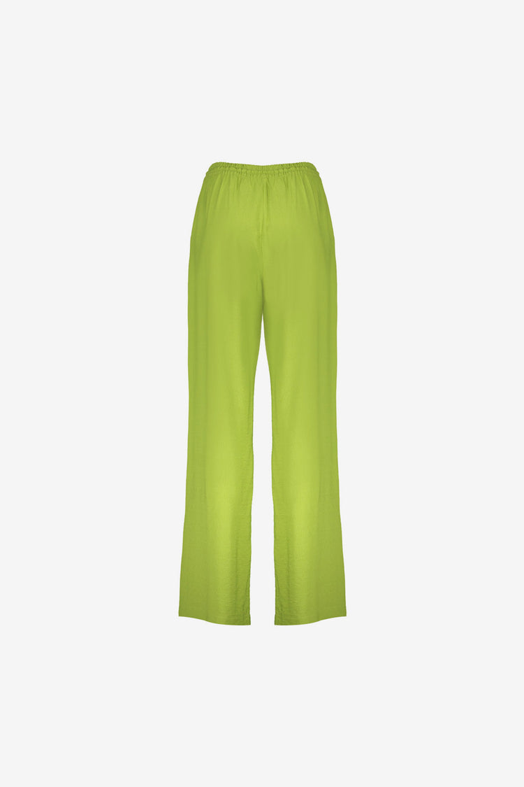 Geisha lime pantalon met elastische tailleband