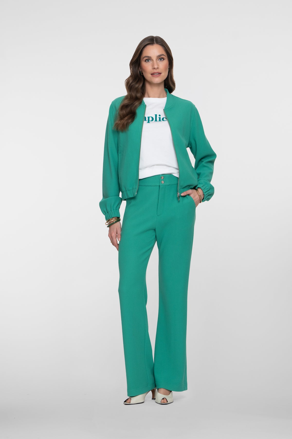Geisha comfy broek met honeycomb structuur – Shop de look
