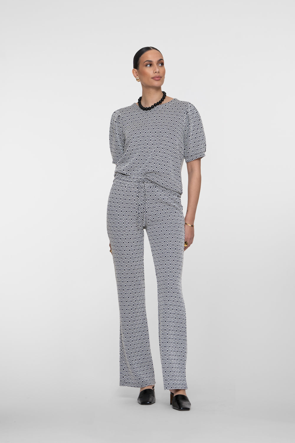 Geisha jacquard flared broek