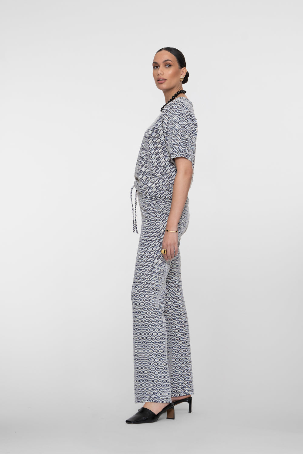 Geisha jacquard flared broek