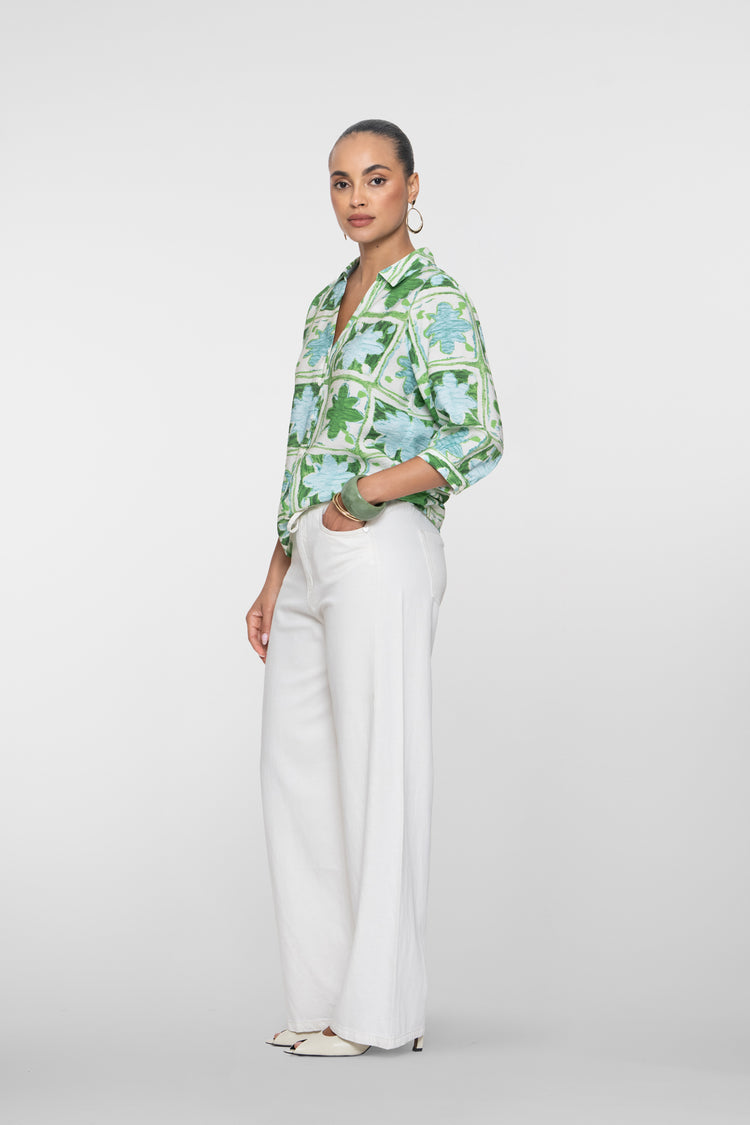 Geisha high waist jeans wit