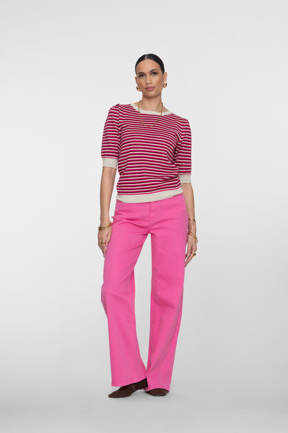 Geisha jeans high waist met straight fit