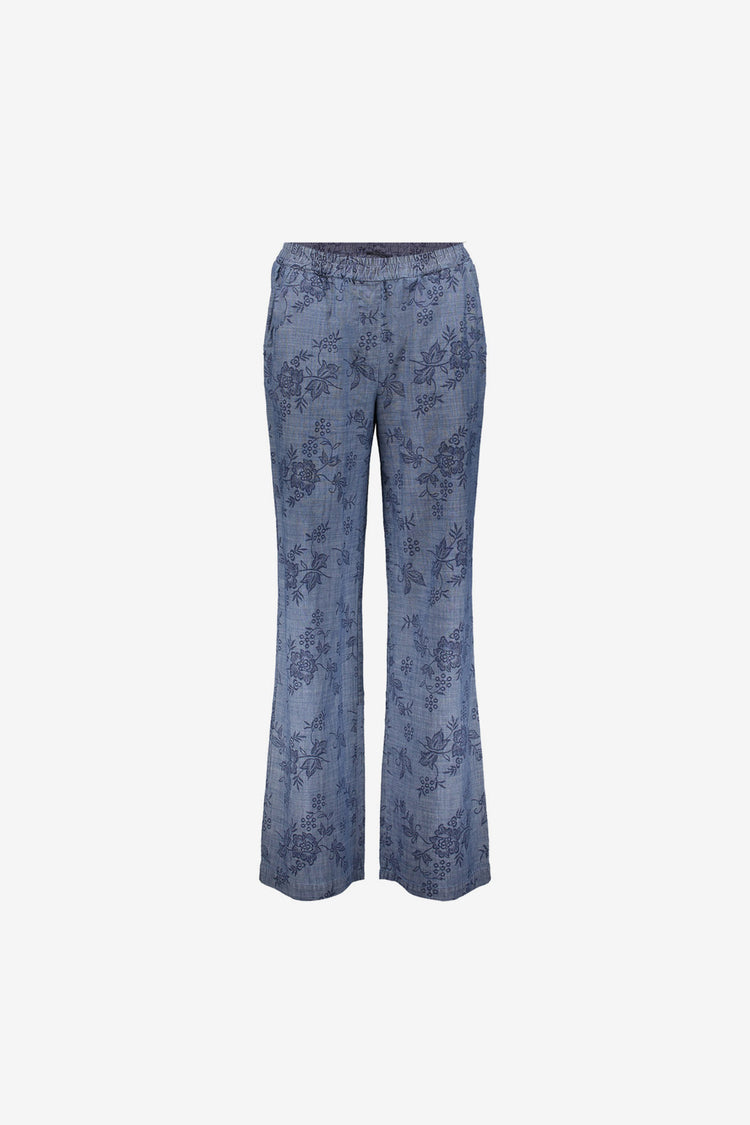 Geisha chambray broek bloemenprint