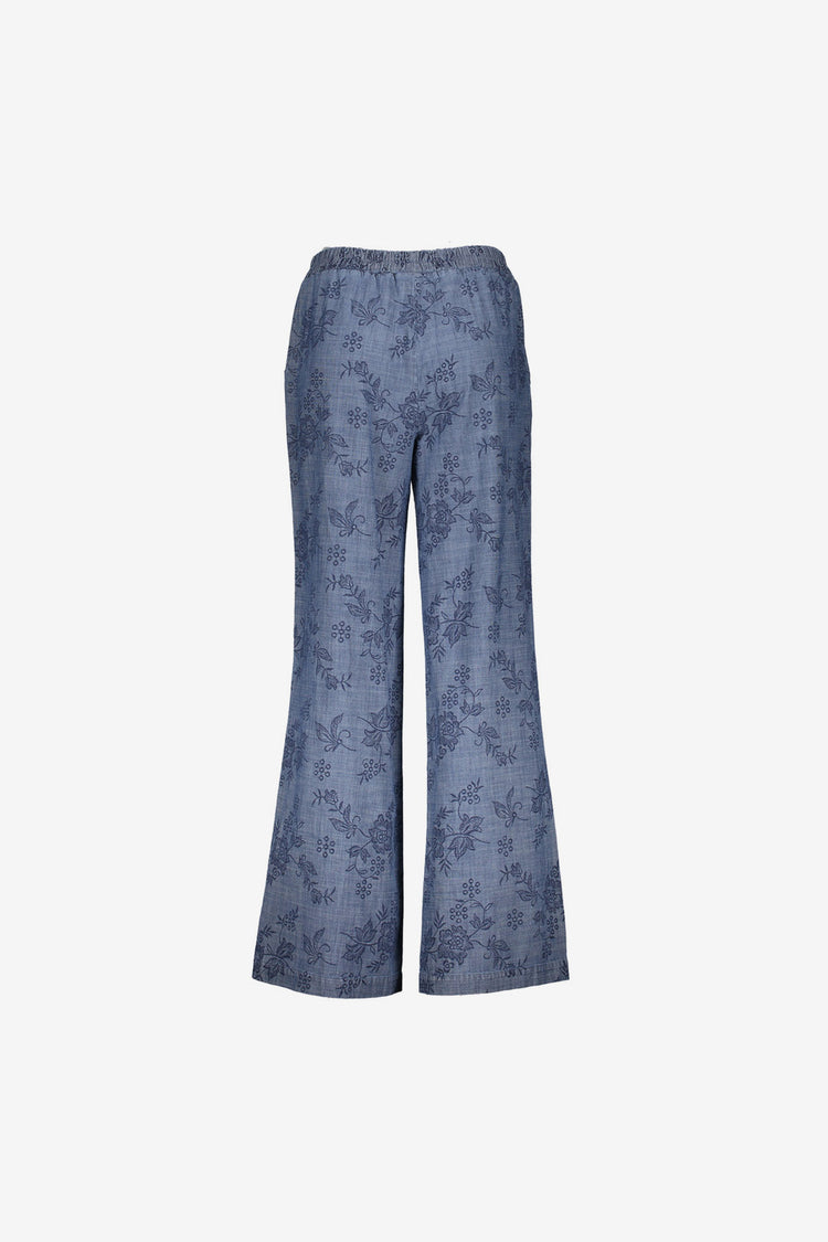 Geisha chambray broek bloemenprint