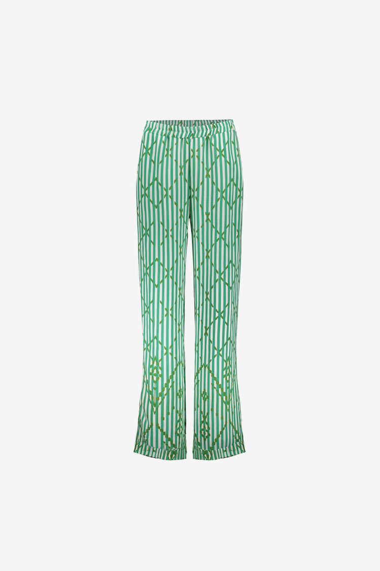 Geisha pantalon met strepen en sierlijk ruitpatroon